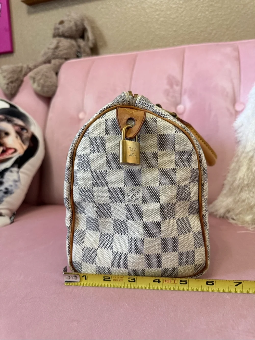 💯Authentic! Louis Vuitton LV Damier Azur Speedy 25.